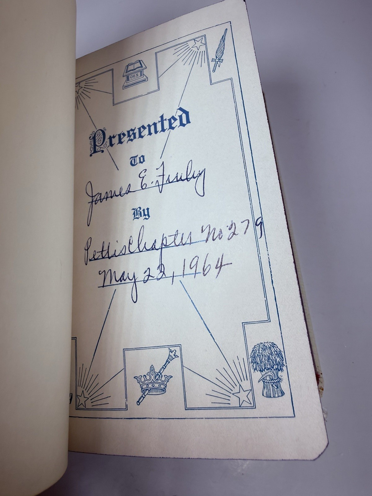 Vintage OES Holy Bible Order of the Eastern Star Pocket White Masonic 5.5″x3.5″