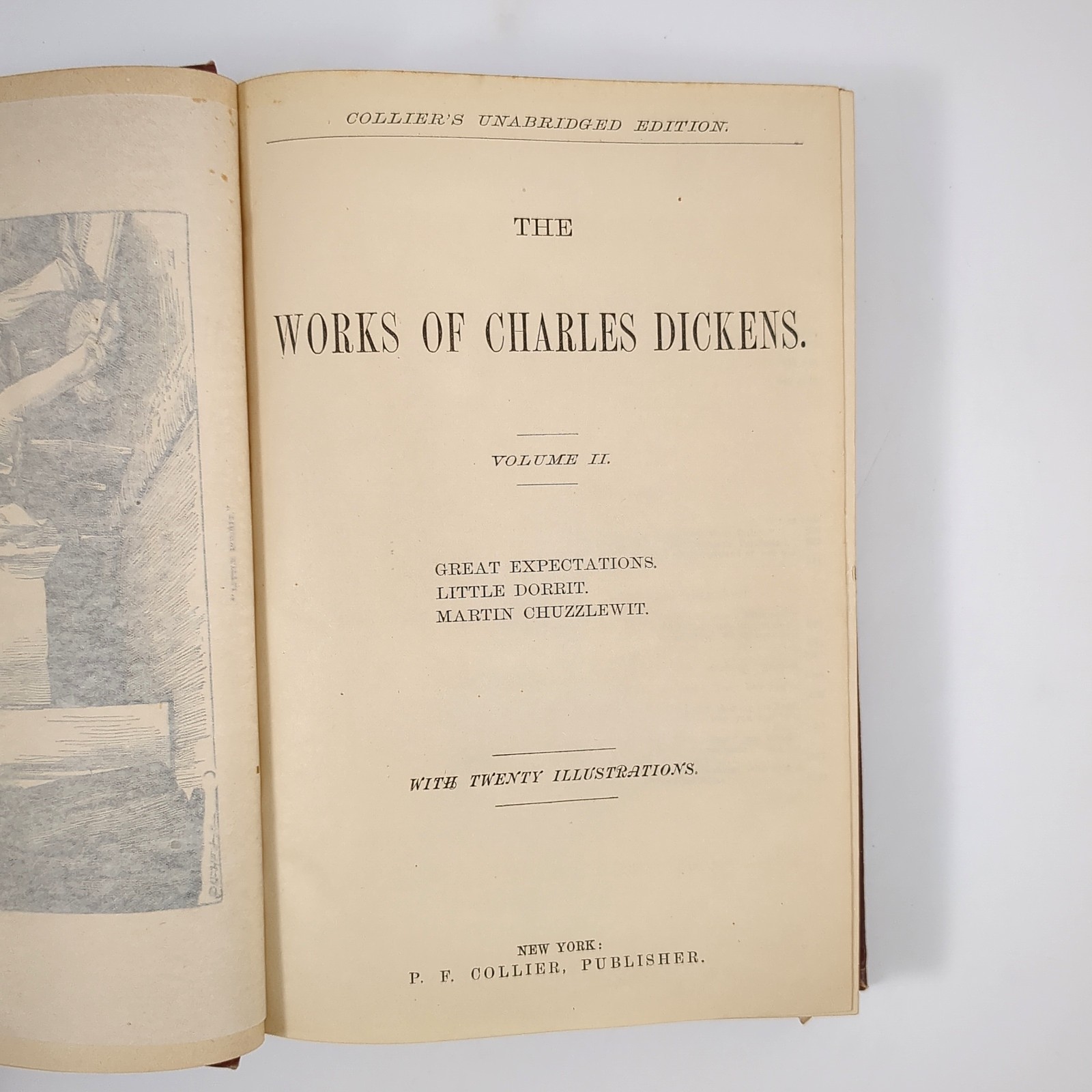Works Of Charles Dickens Antique Collier Unabridged Vol 1 and 2 1870
