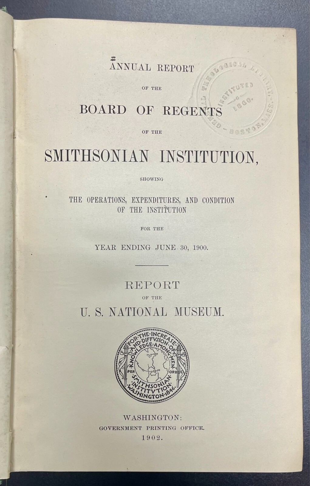 Annual Report of the Board of Regents of the Smithsonian Institution :…