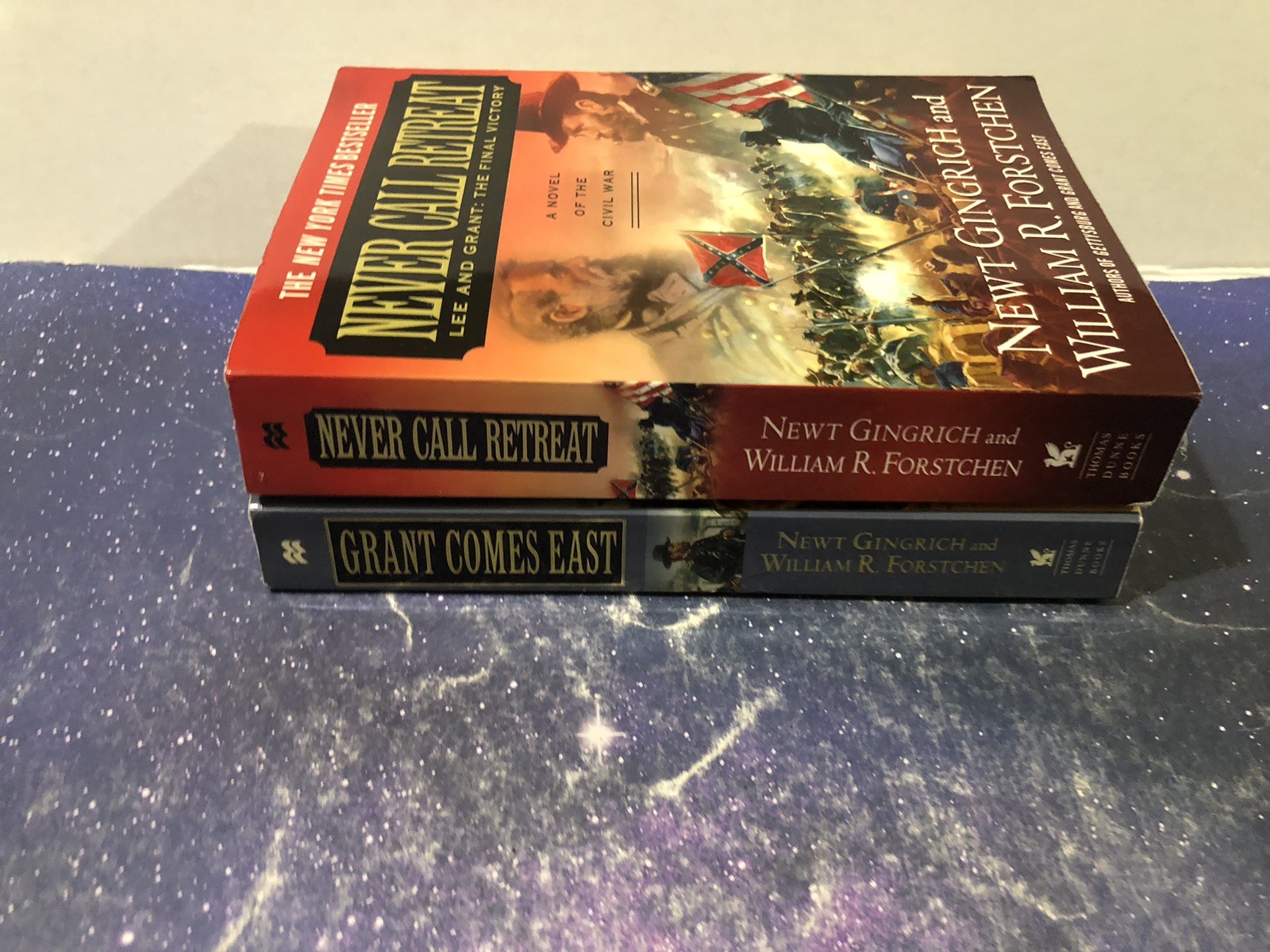 Newt Gingrich William R. Forstrchen 2 Civil War Books lot Never Call Retreat
