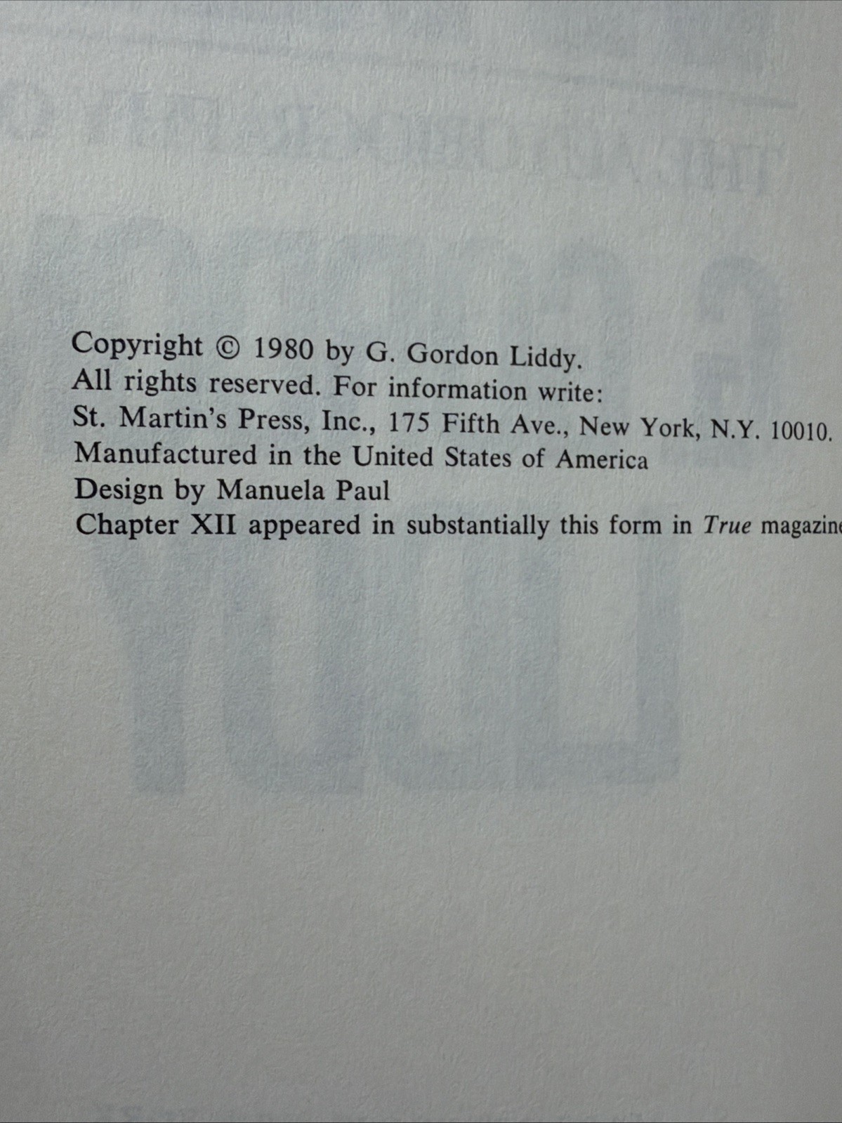 Will: The Autobiography of G. Gordon Liddy – HC DJ 1st Edition B-5226