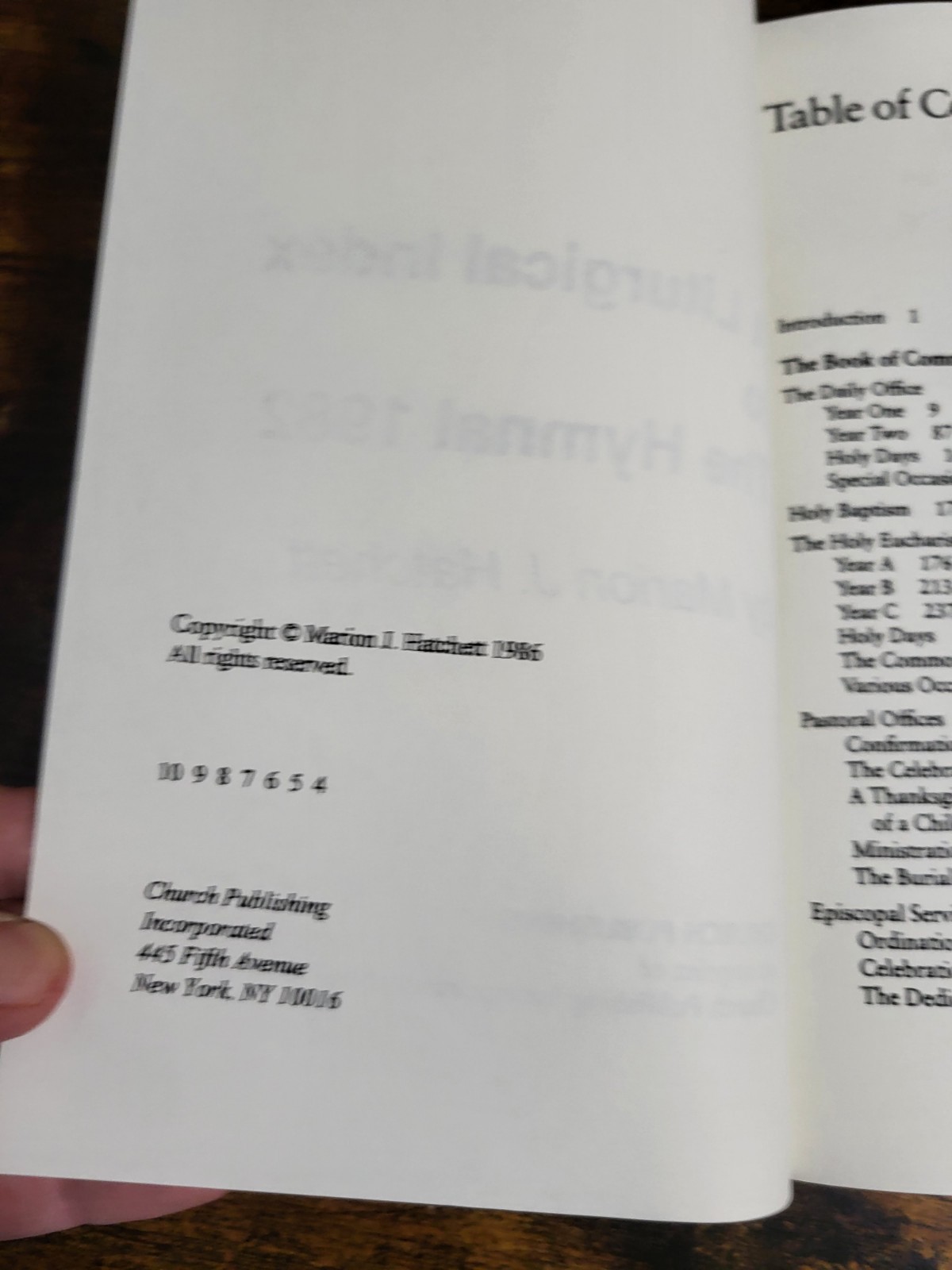 A Liturgical Index to the Hymnal 1982 Hatchett hymn planning prayer music church