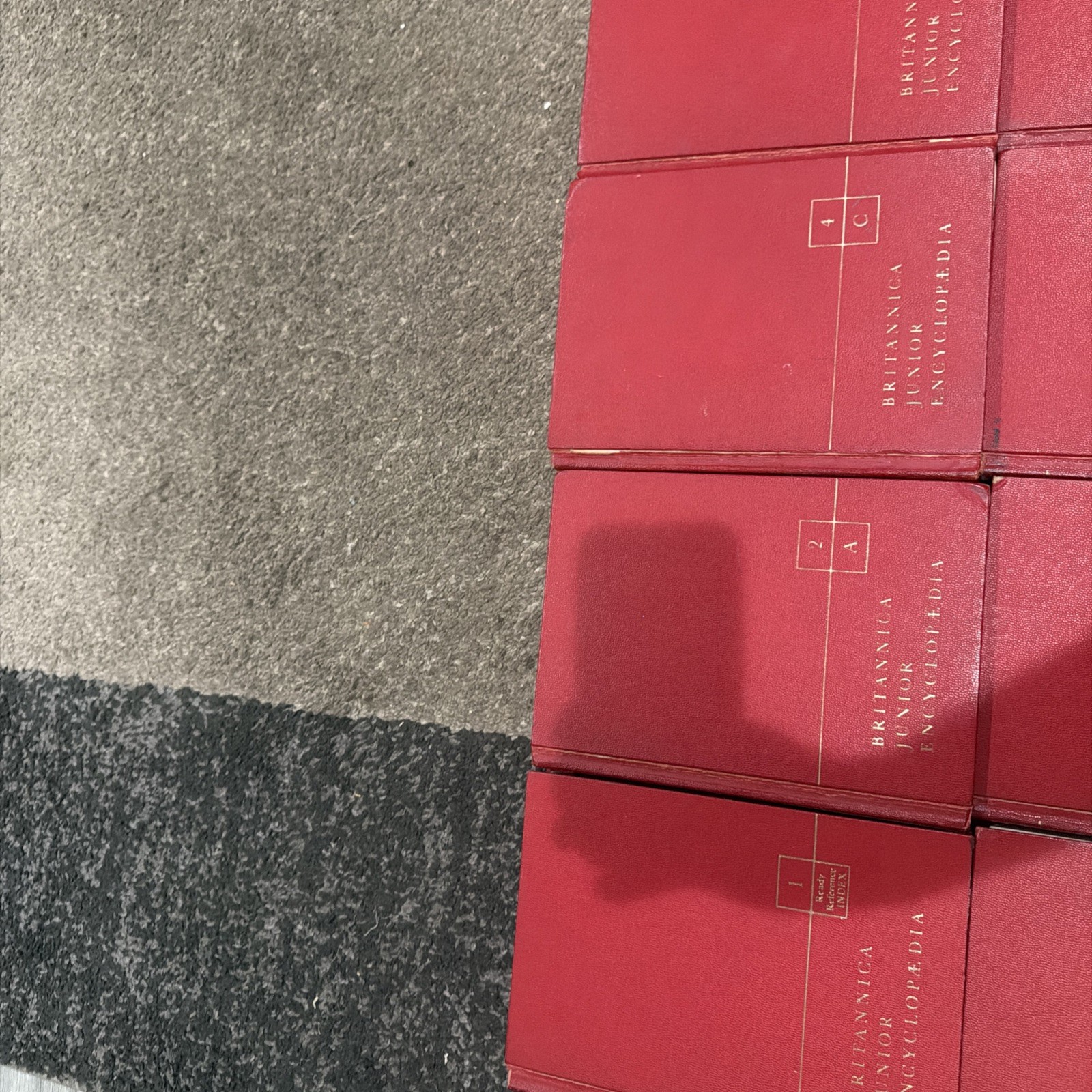 Britannica Junior Encyclopedia Red Gold Complete Set (Volumes 1-15)
