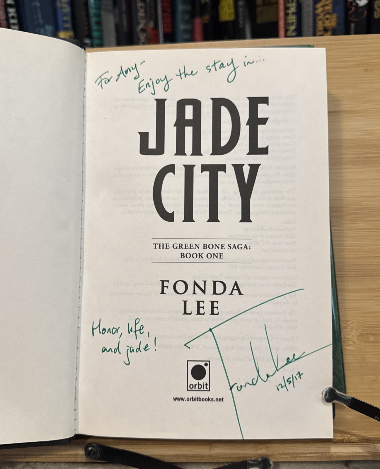 SIGNED – Jade City – Fonda Lee (Hardcover) First Edition/Print – 1st/1s – $26.00