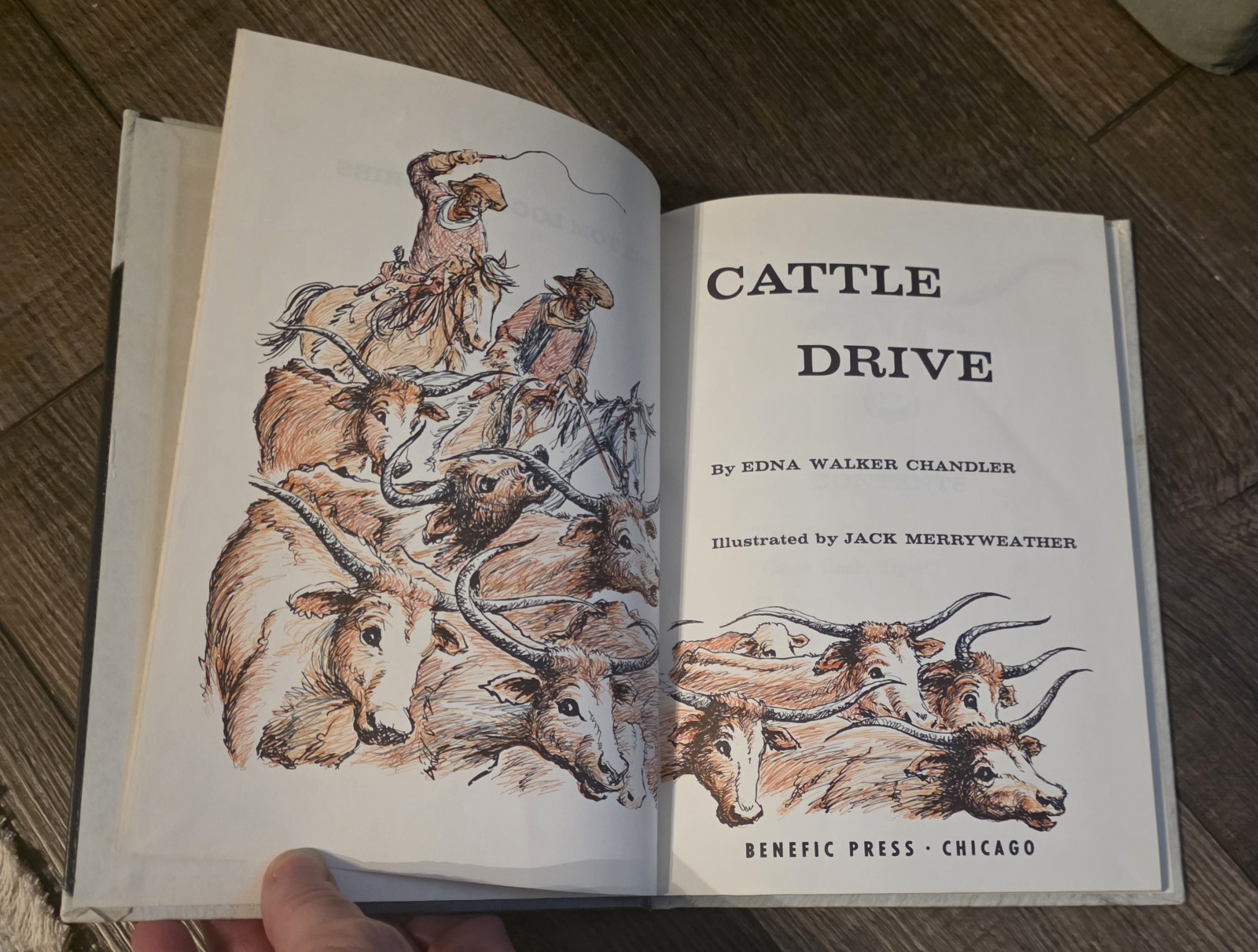 Vtg Tom Logan Series Cattle Drive Edna Walker Chandler Benefic Press 1966