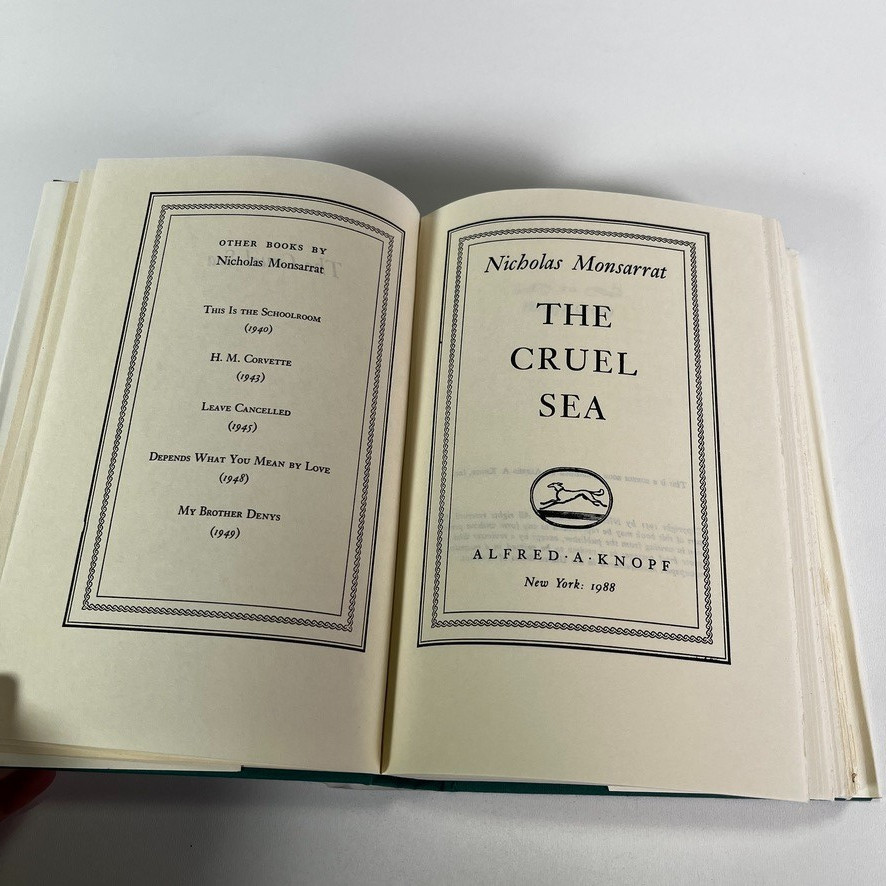 The Cruel Sea A Novel by Nicholas Monsarrat (1951, Hardcover) Borzoi Book