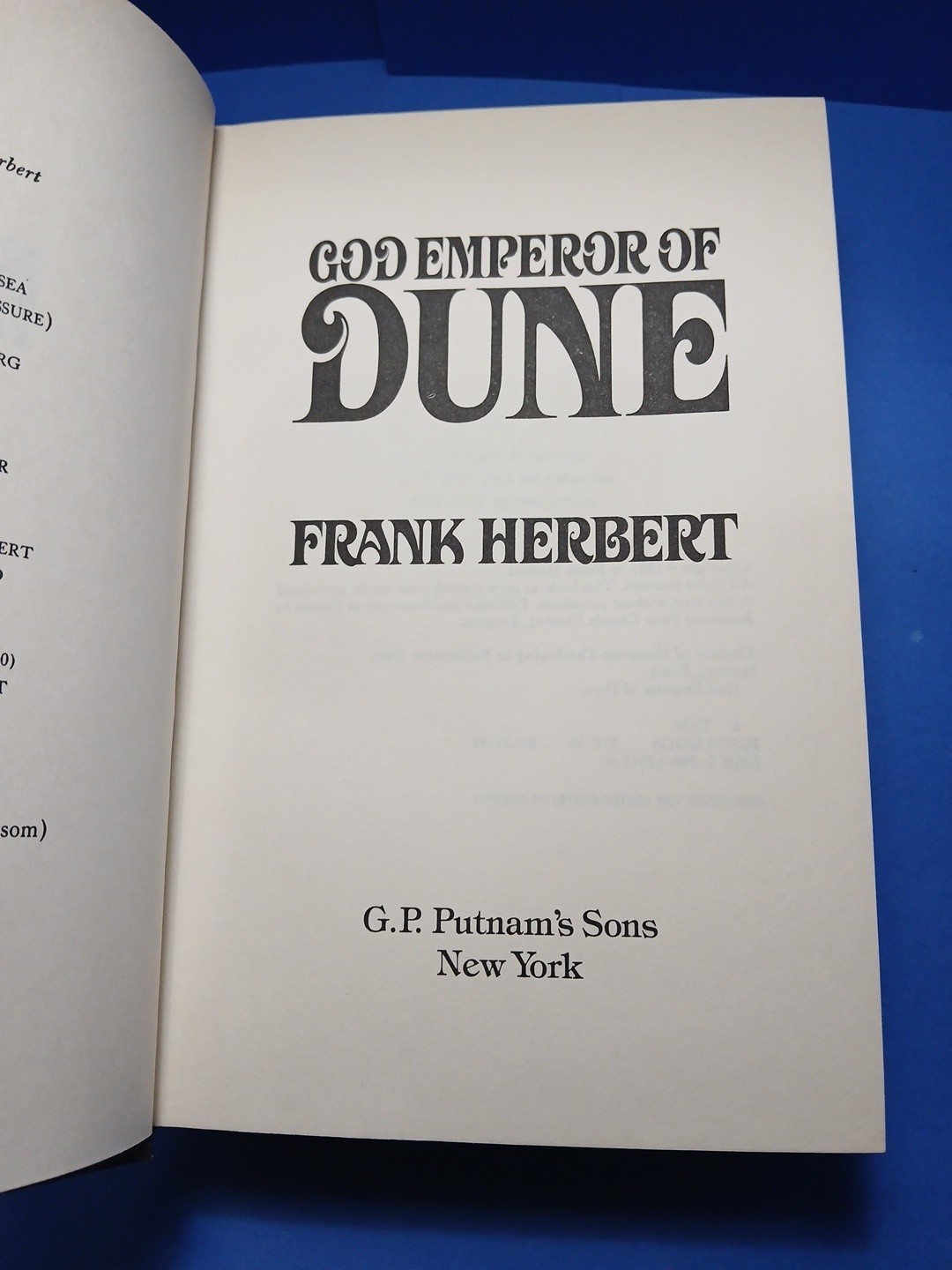 God Emperor of Dune Frank Herbert 1981 First Edition/1st Printing NO Dust Jacket