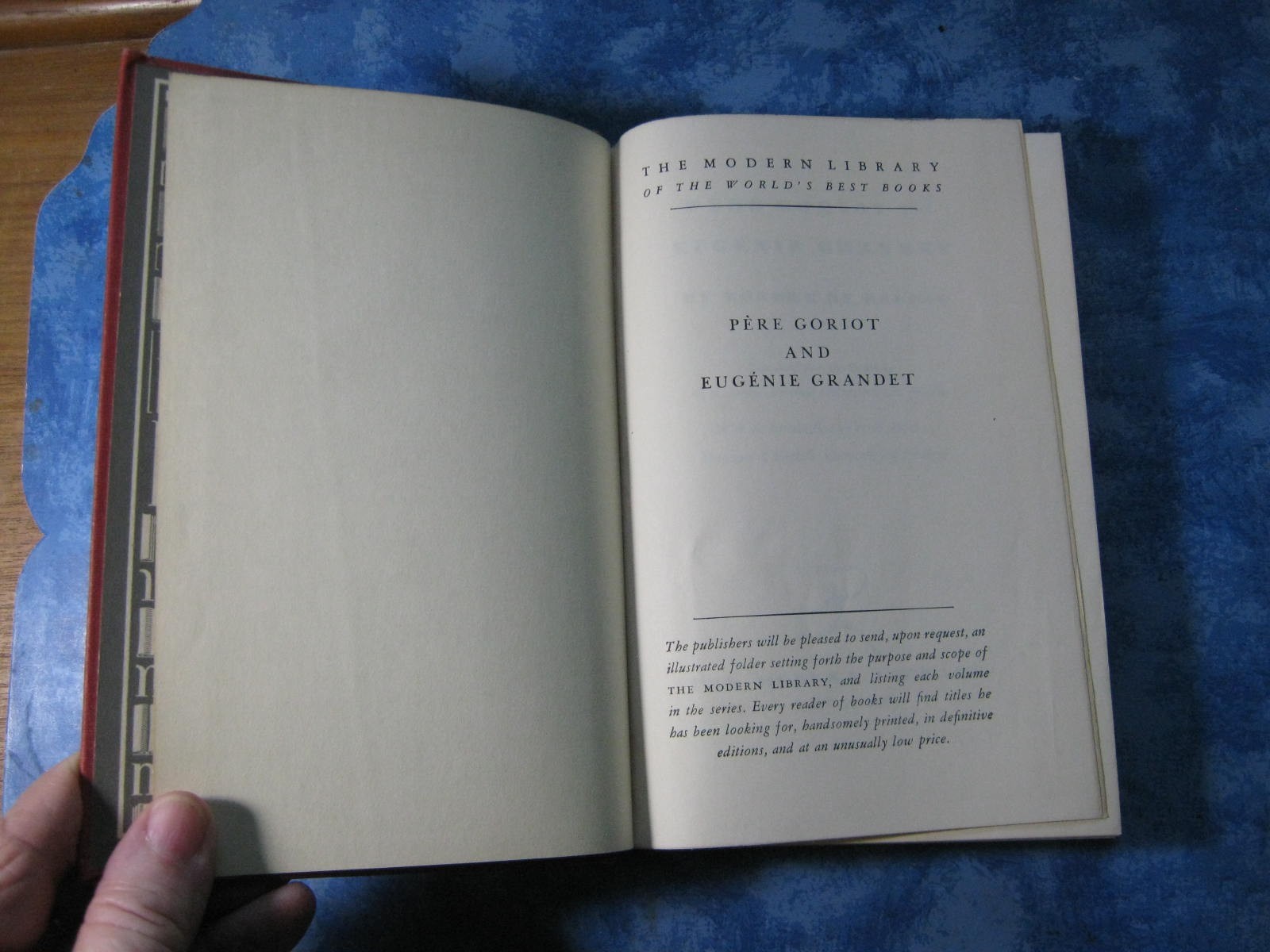 VTG PERE GORIOT AND EUGENIE GRANDET Honore de Balzac HC 1950 Modern Library VGC