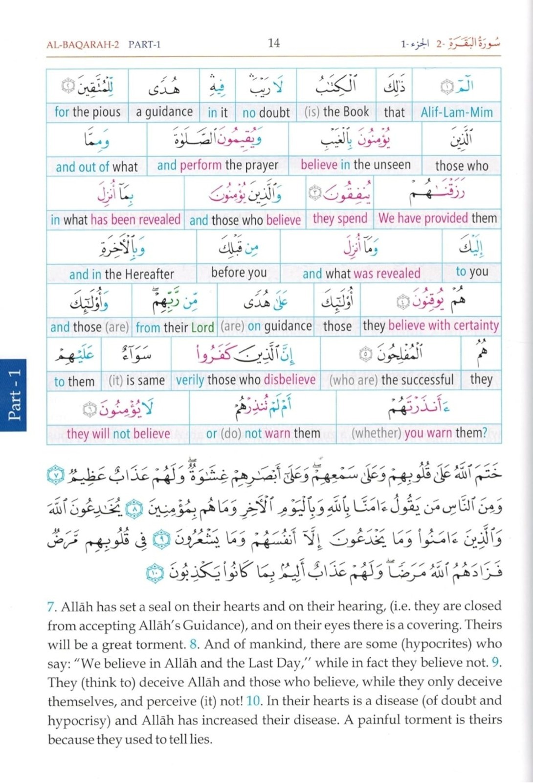 Darussalam Study the Noble Qur’an Word-for-Word Vol 1-3 (Parts 1-30) HC