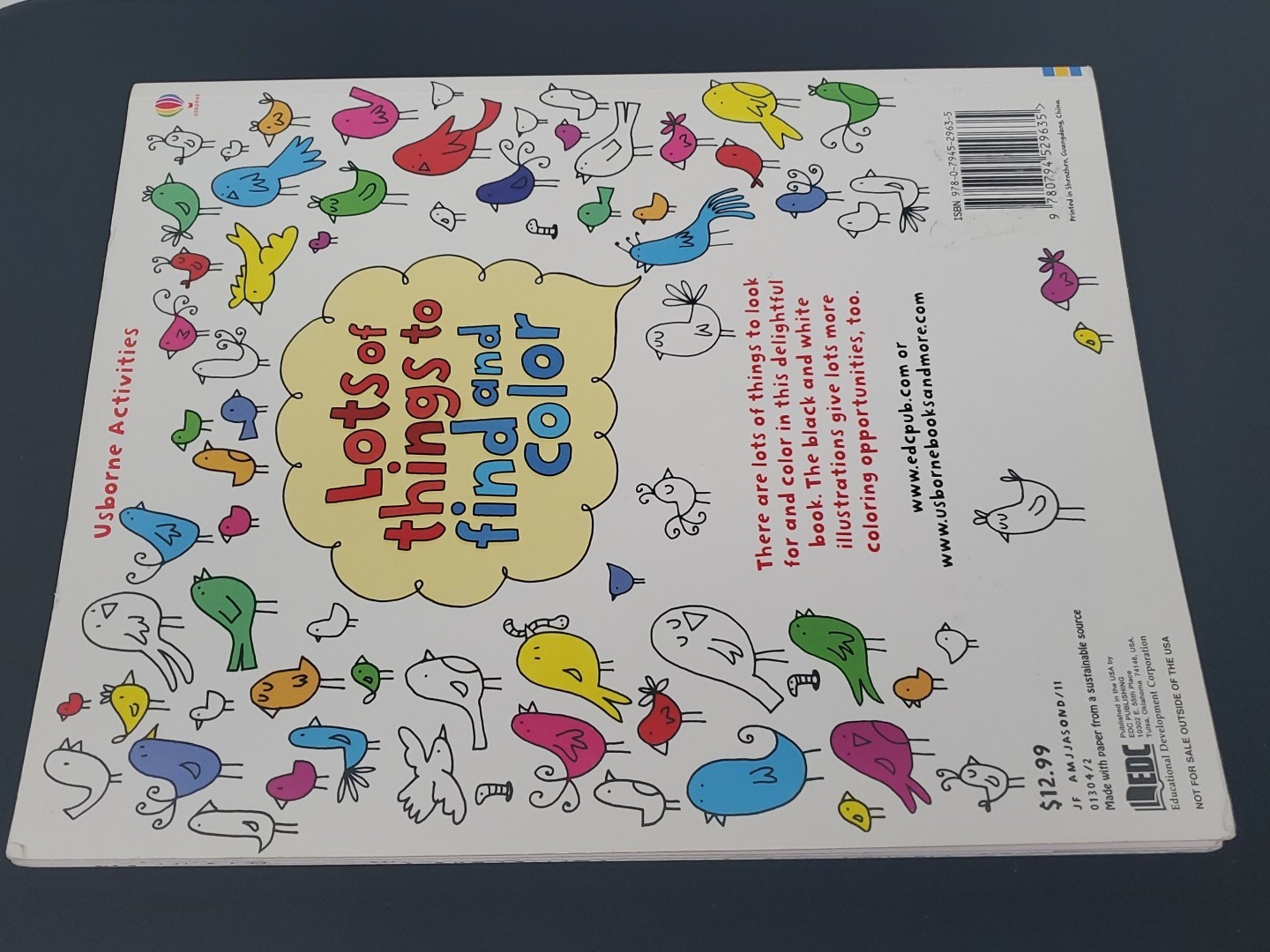 Lots of Things to Find and Color Fiona Watt Trade Paperback Usborne Activities