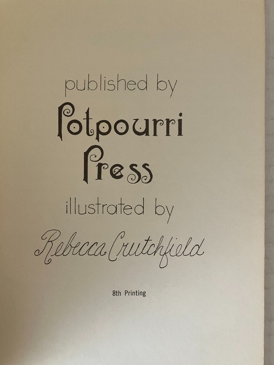 Fondue Cook-In Rebecca Crutchfield 8th Printing Cookbook Potpourri Press PB