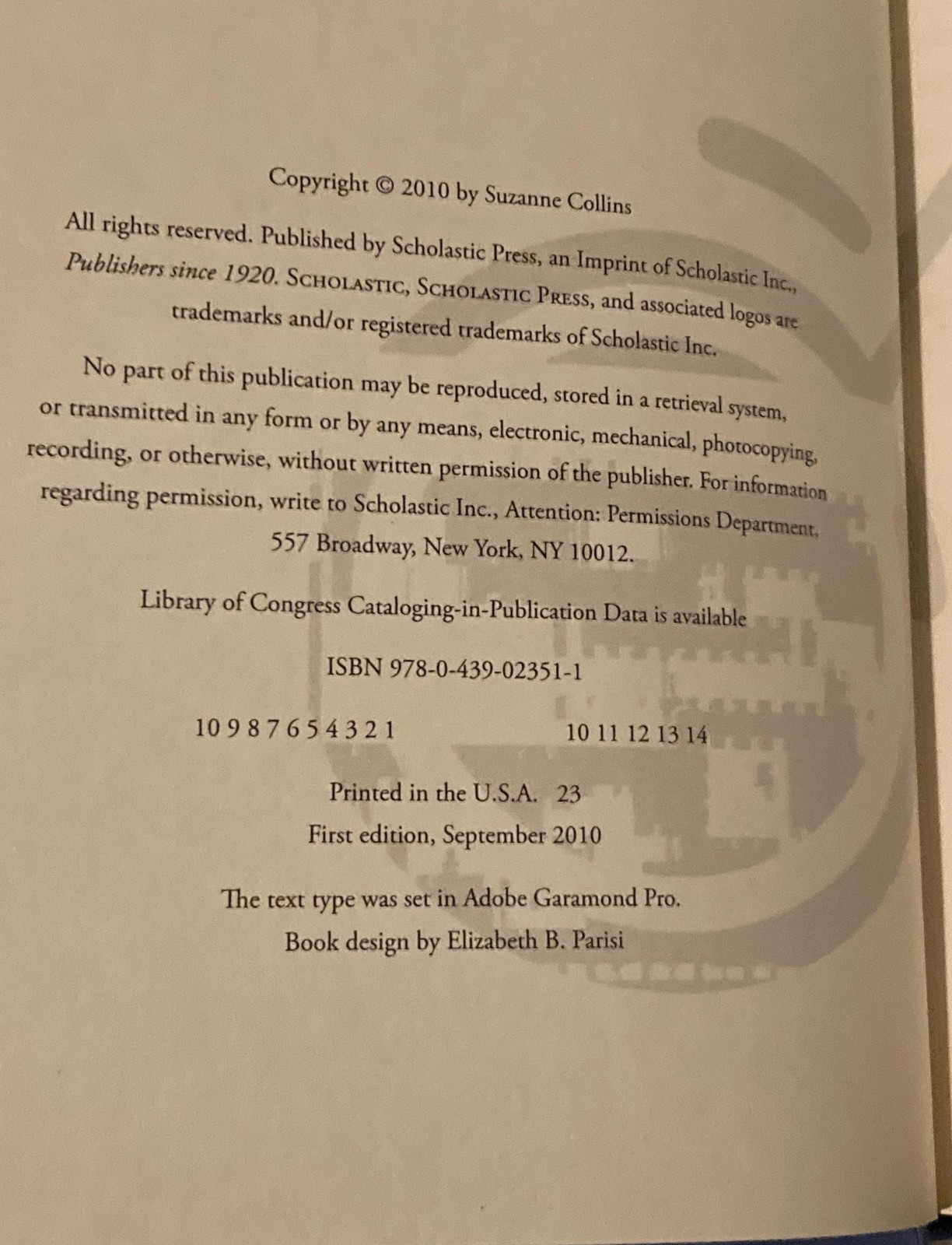 MOCKINGJAY by Suzanne Collins HUNGER GAMES Book 3 HCDJ First Edition 10987654321