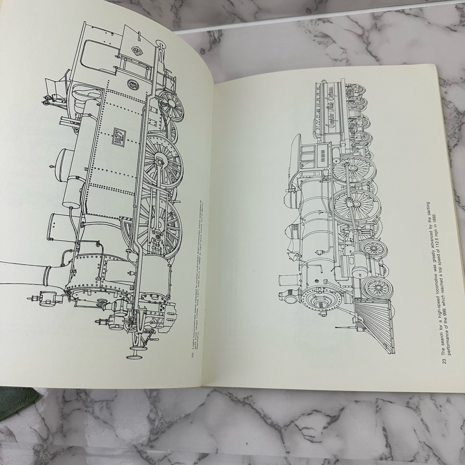 Dover Coloring Book Vintage Antique Locomotives Blank 1976 Tre Tryckare Company