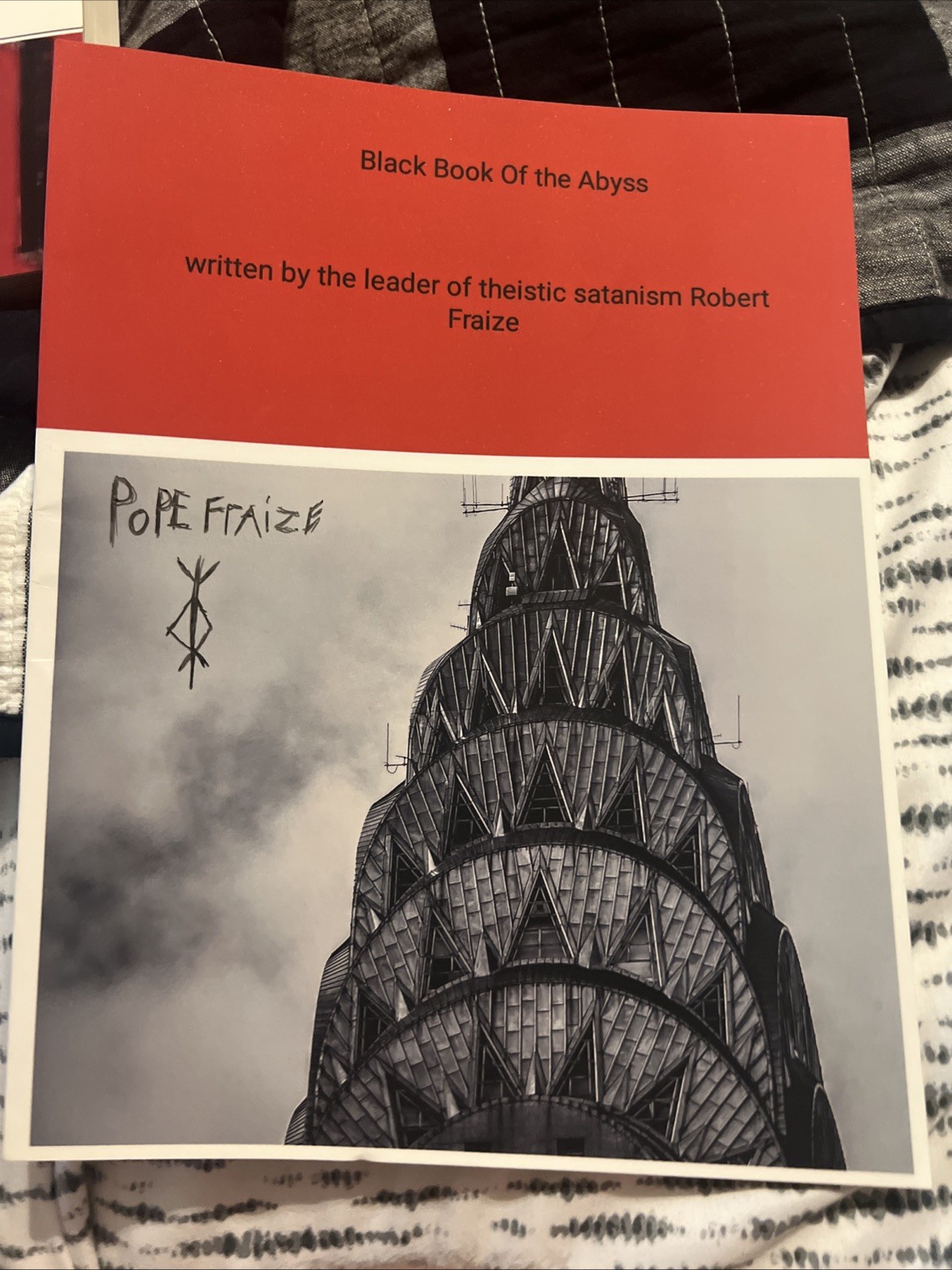 Satans Bible By Robert Fraize With Black Book Of The Abyss Test Pressing.Signed!