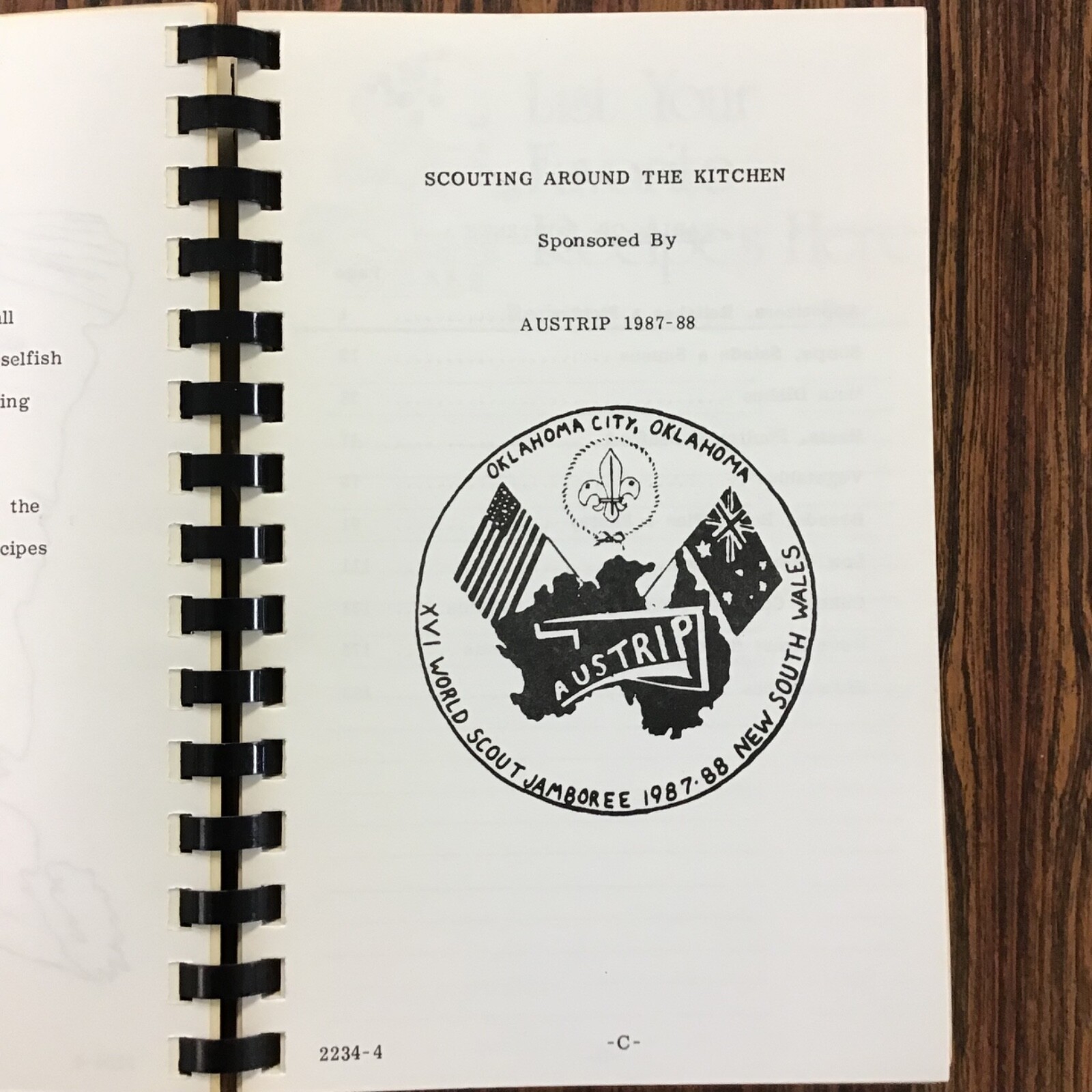 Oklahoma City Oklahoma Boy Scouts Vtg 1987-88 Cookbook. SEE INDEX PHOTOS