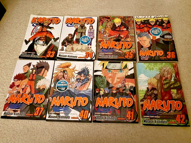 Lot of 8 Naruto Manga Volumes 33-37, 40-42 English First Edition & First Print