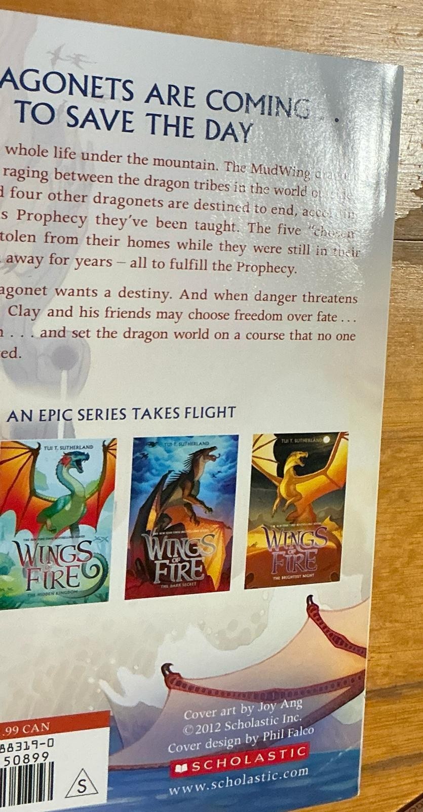 SIGNED Wings of Fire The Dragonet Prophecy Book 1 Paperback By Tui T. Sutherland