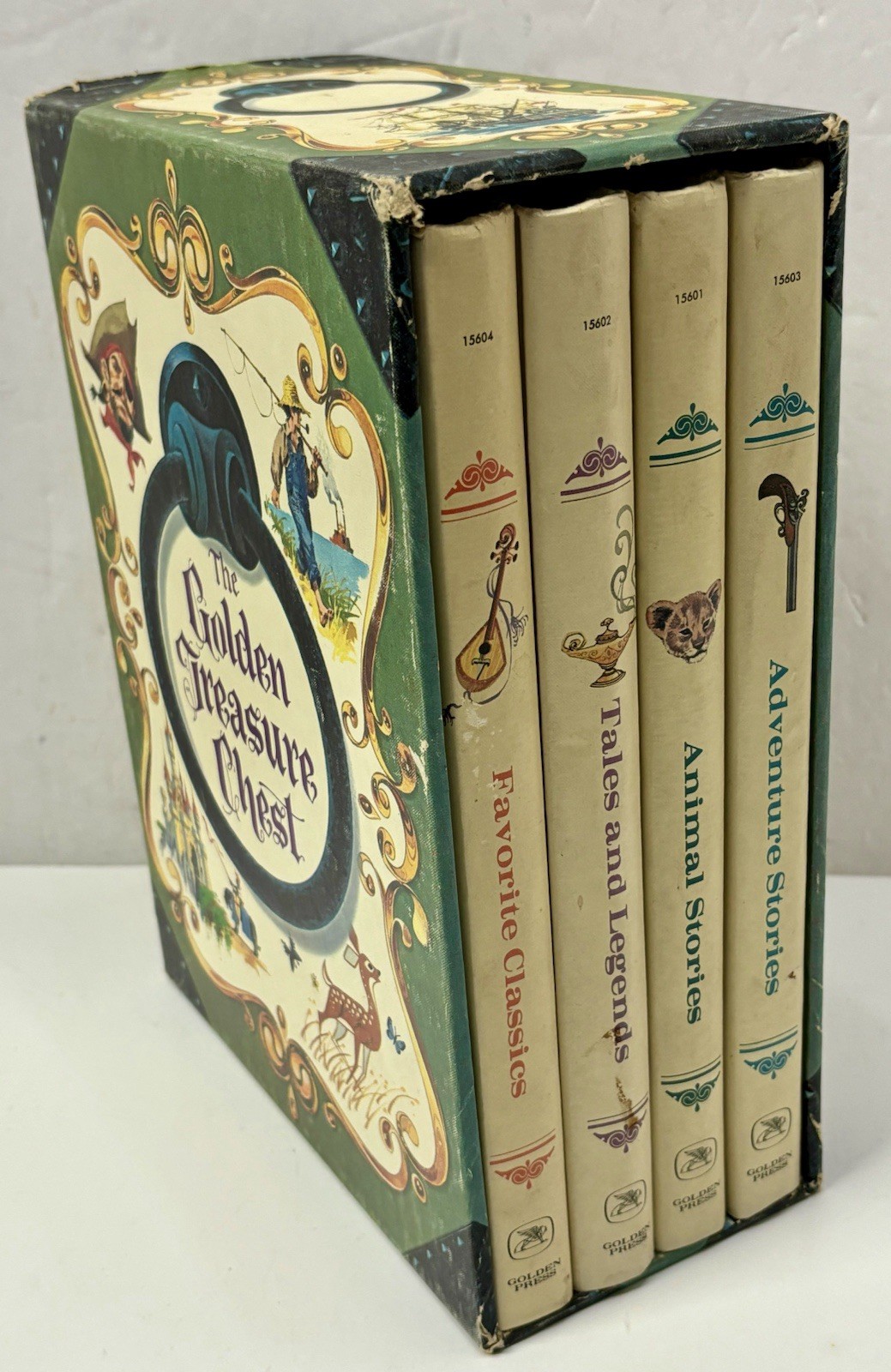 Vintage 1968 The Golden Press Treasure Chest HC Children’s Books Box Set of 4