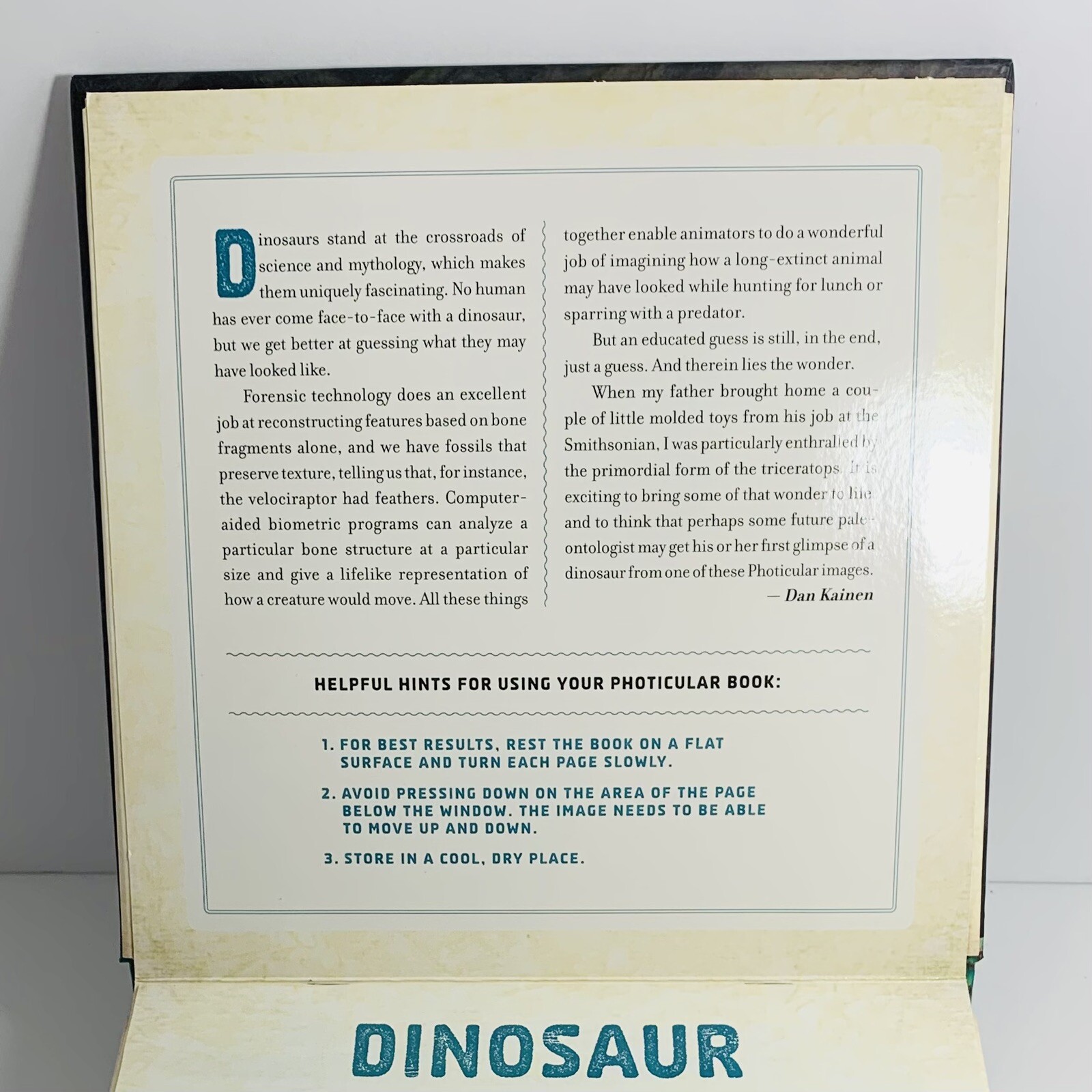 Dinosaur: A Photicular Book by Wollard.I mages Moves. Great For Kids Used Gift
