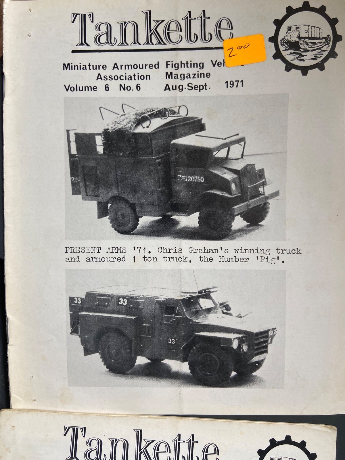 LOT OF 5 TANKETTE MAGAZINES MINIATURE ARMOURED FIGHTING VEHICLES 1970-1971
