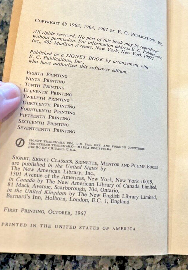 Howling Mad, Signet Book, 1st Printing 1967! William M Gaines, Alfred Feldstein