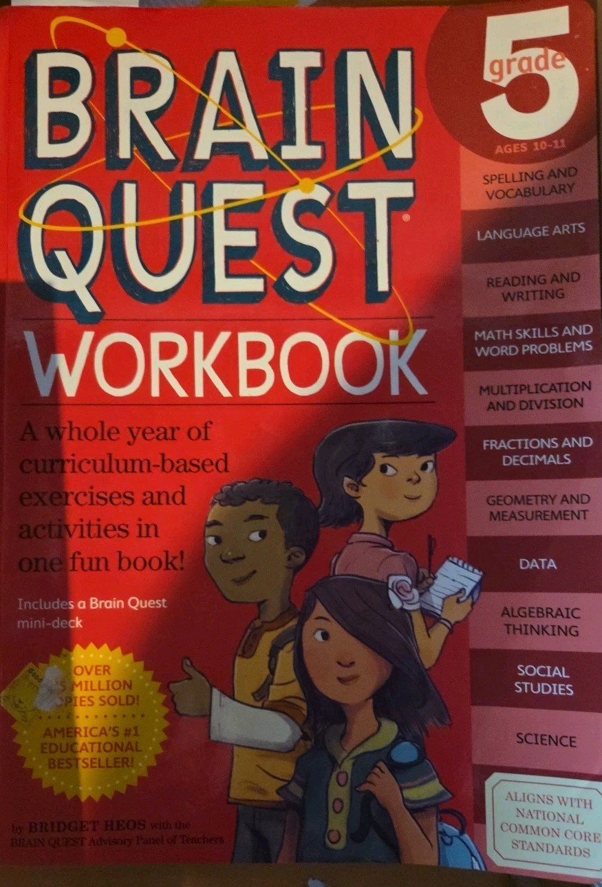 BRAIN QUEST Workbook grade 1, 2, 3, 4, 5 ,and 6 summer book lot