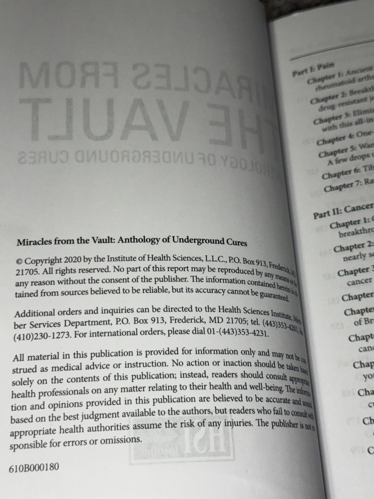 Miracles from the Vault Anthology of Underground Cures Health Sciences Institute