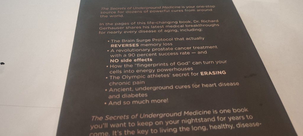 The Secrets of Underground Medicine book 2018 natural health response