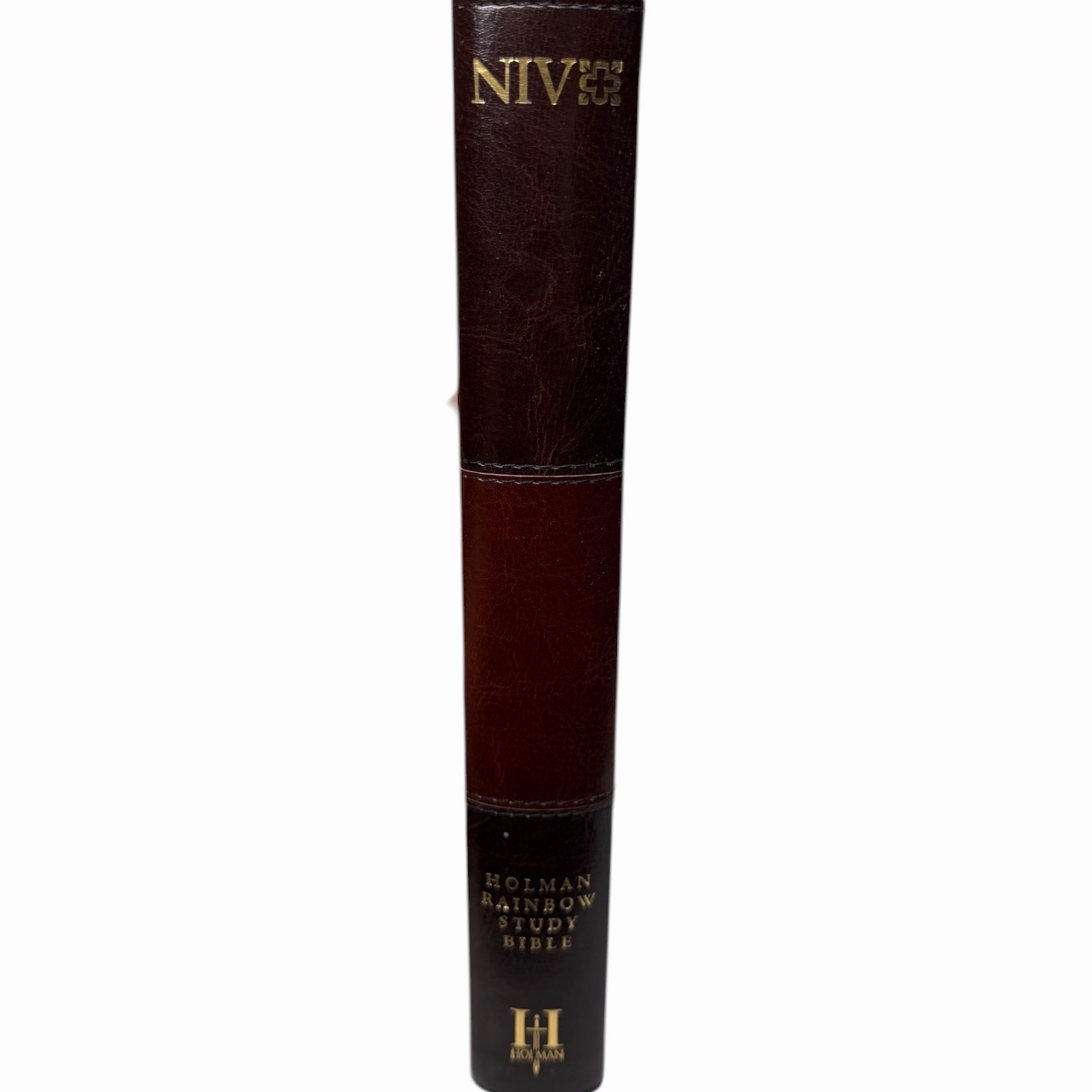 NIV Rainbow Study Bible, Saddle Brown LeatherTouch Holman 2015 Indexed, Clean