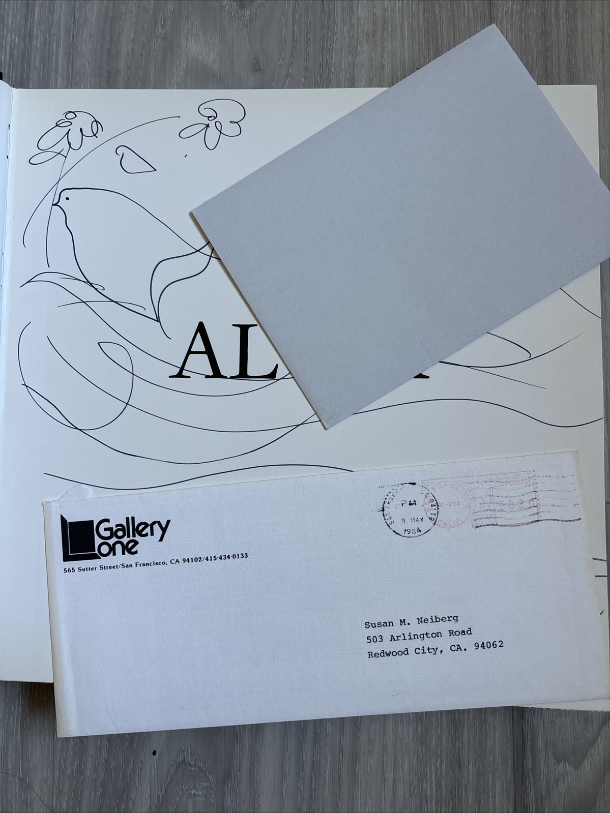 “ALVAR” Sunol 1982 Illustrated Hardcover w/ ARTWORK SIGNED + 2 Envelopes