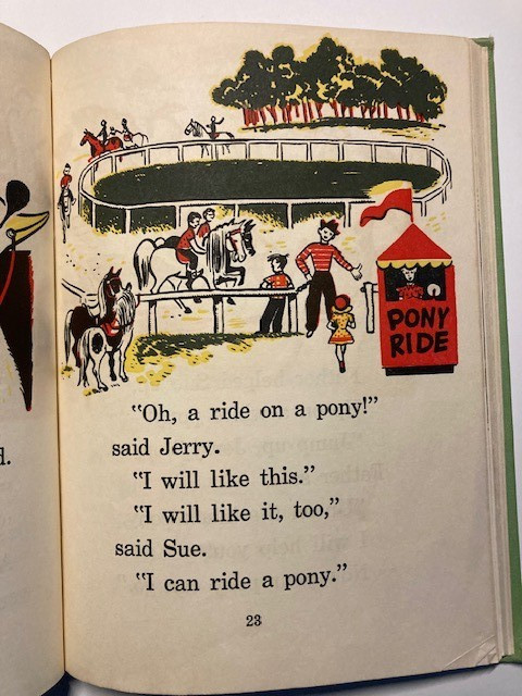 1962 Jerry Goes Riding HC Easy To Read Children’s Book Benefic Press