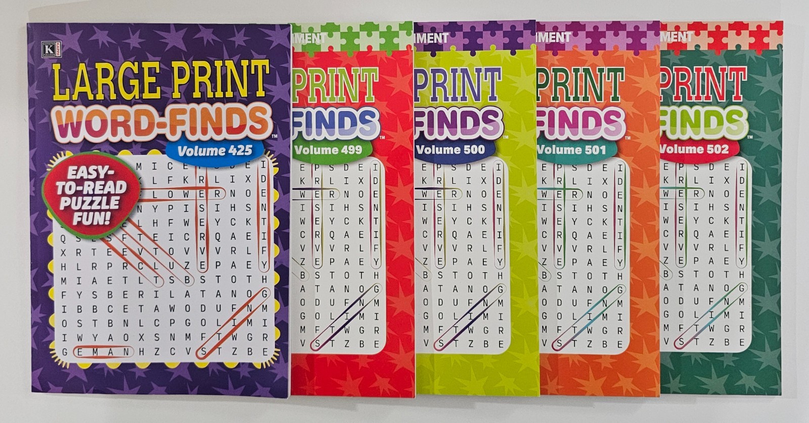 5 New Large Print Word-Finds Puzzle Books Kappa Games Vol #425-502~ Search,Hunt