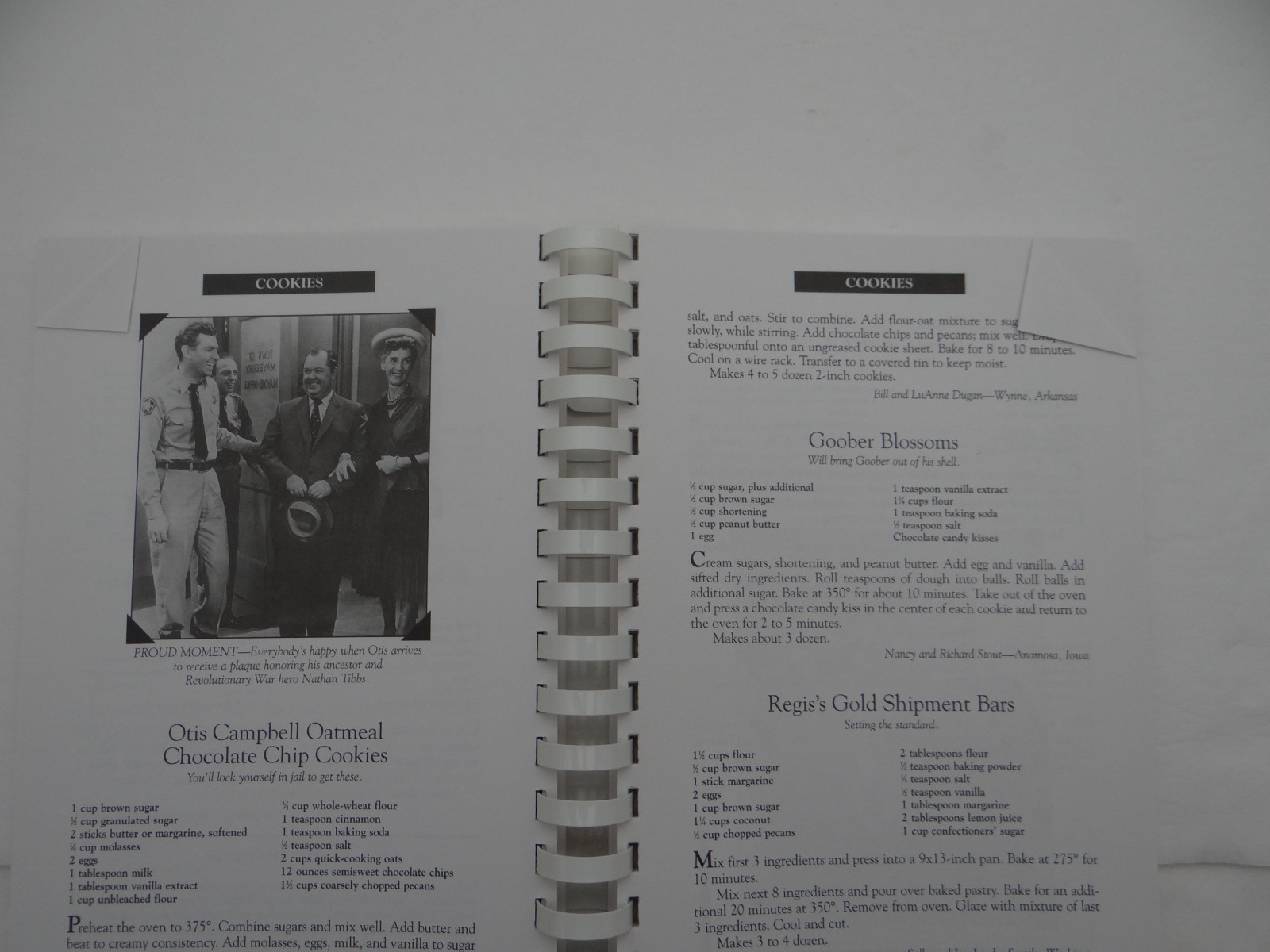 Aunt Bee’s Delightful Desserts Cookbook Spiral Bound Ken Beck Jim Clark Mayberry