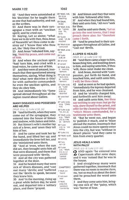 KJV Bible: Compact Center-Column Reference Bible, Black Genuine Leather