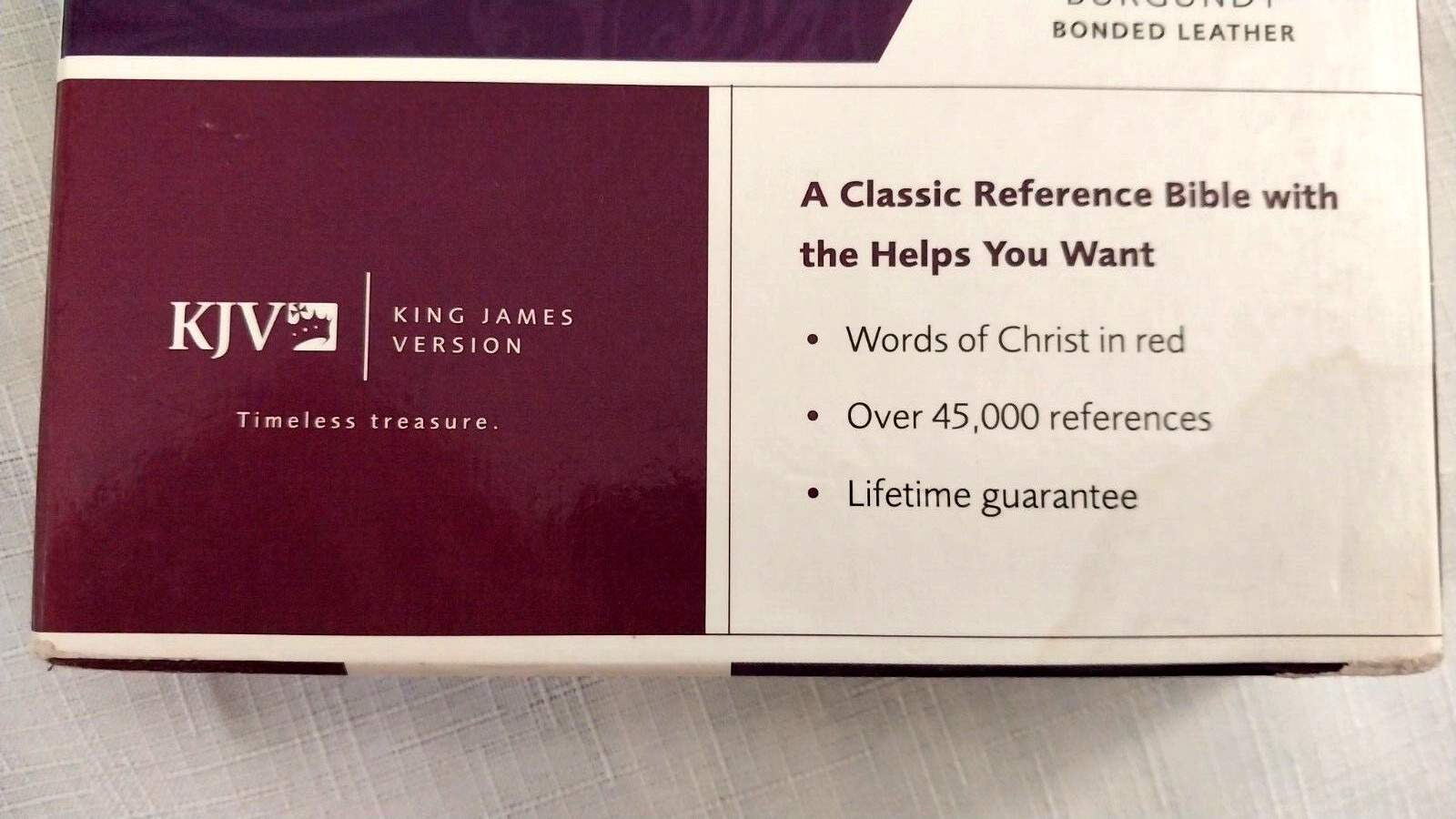 New,Indexed KJV Center Column Reference Bible, Burgundy Leather, RED LETTER,wBox