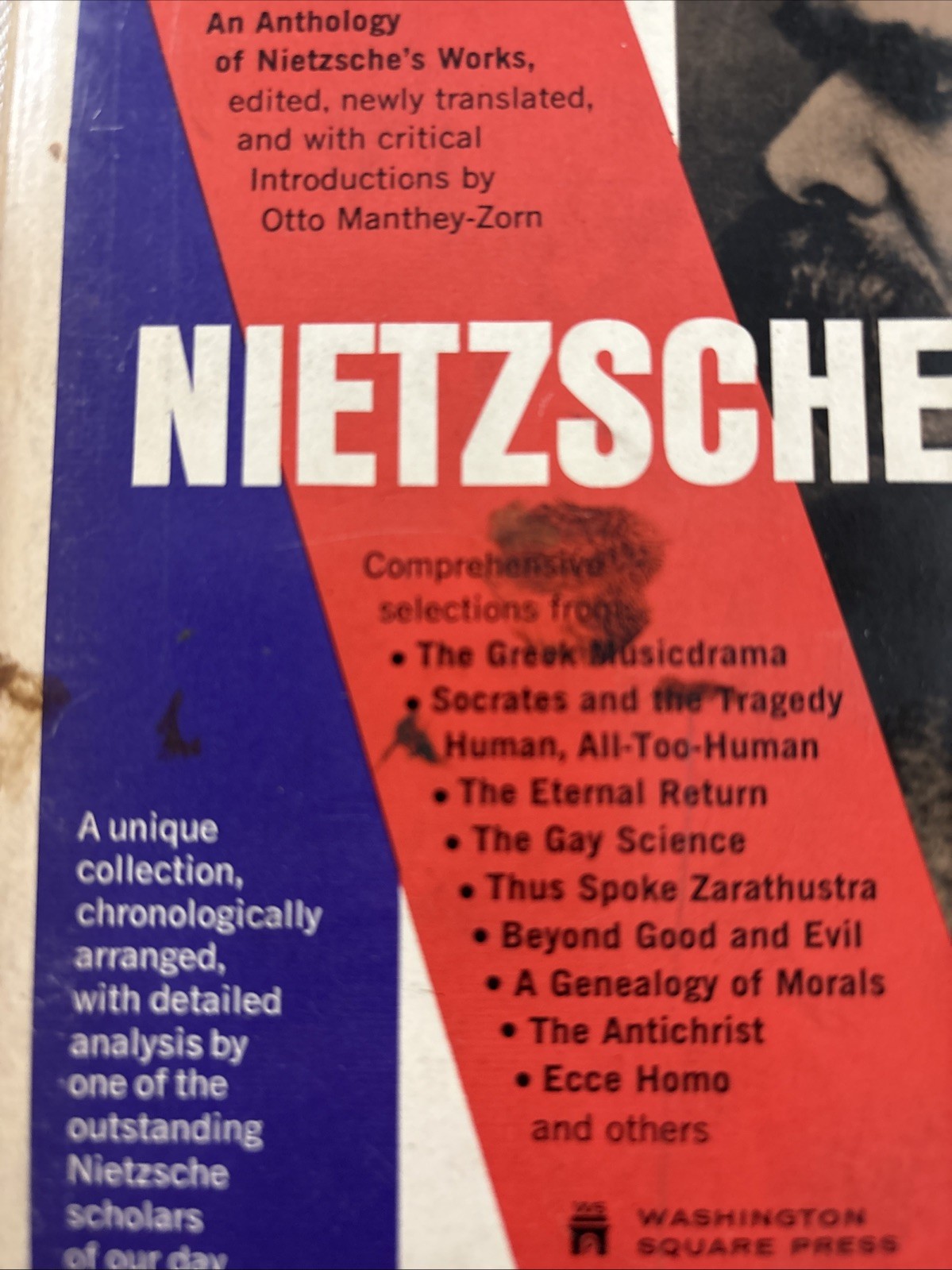 Nietzsche Anthology Otto Manthey-Zorn 1964 1st PB Washington Square Press W-594