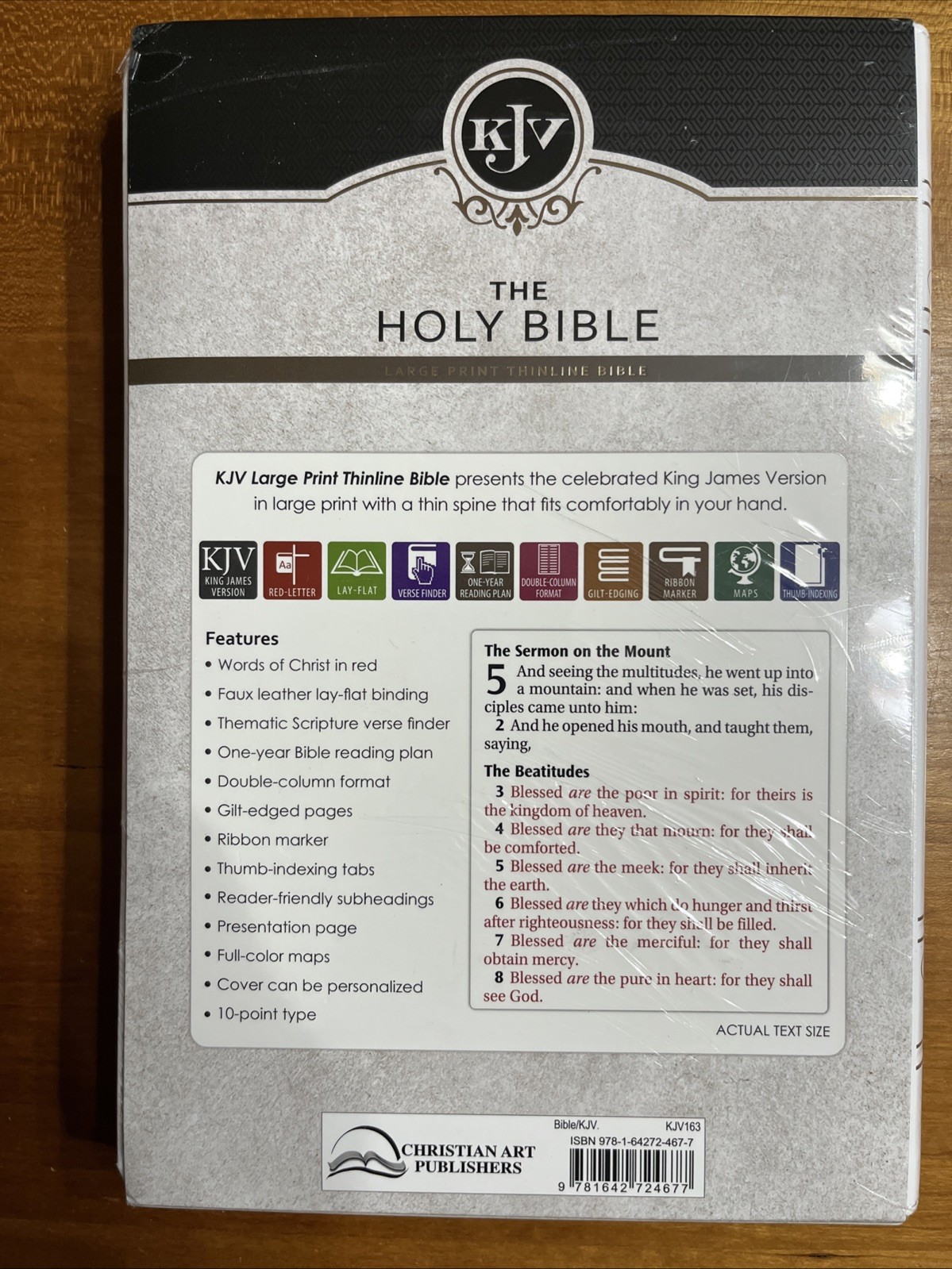KJV Holy Bible, Thinline Large Print, White Faux Leather, Red Letter Ed. 2020