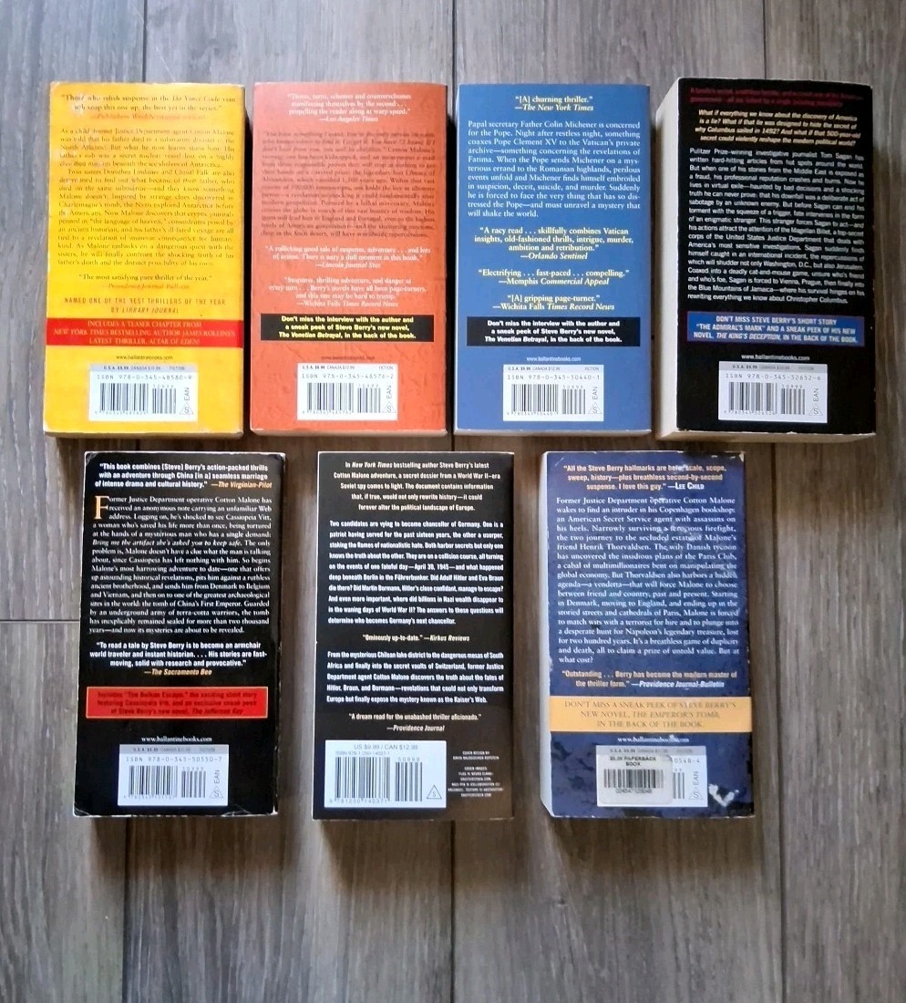 Steve Berry Historical Thriller Lot (7) FREE SHIPPING