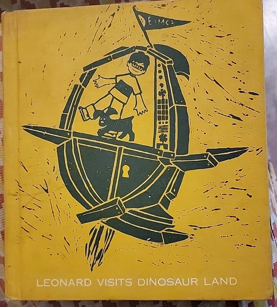 Vintage 1965 Leonard Visits Dinosaur Land Gene Darby Hardcover Book –