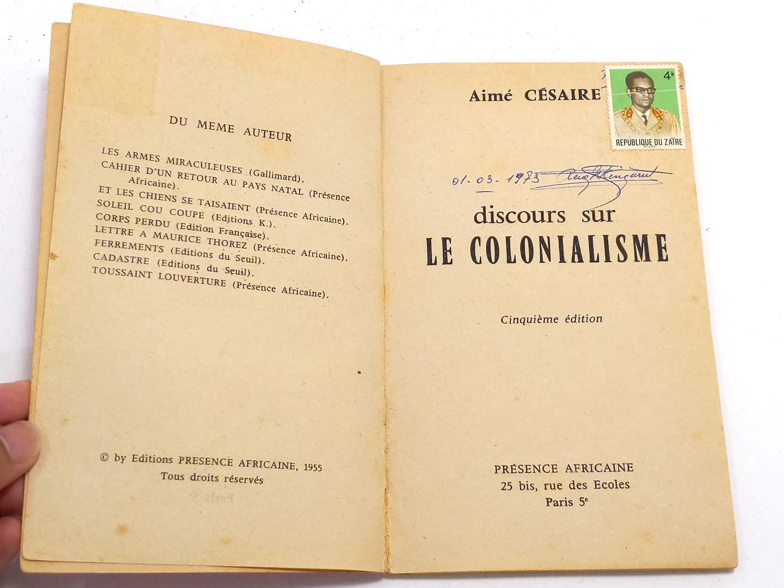 Aimé Césaire – Discours Sur Le Colonialisme 1970 Présence Africaine 5th Edition