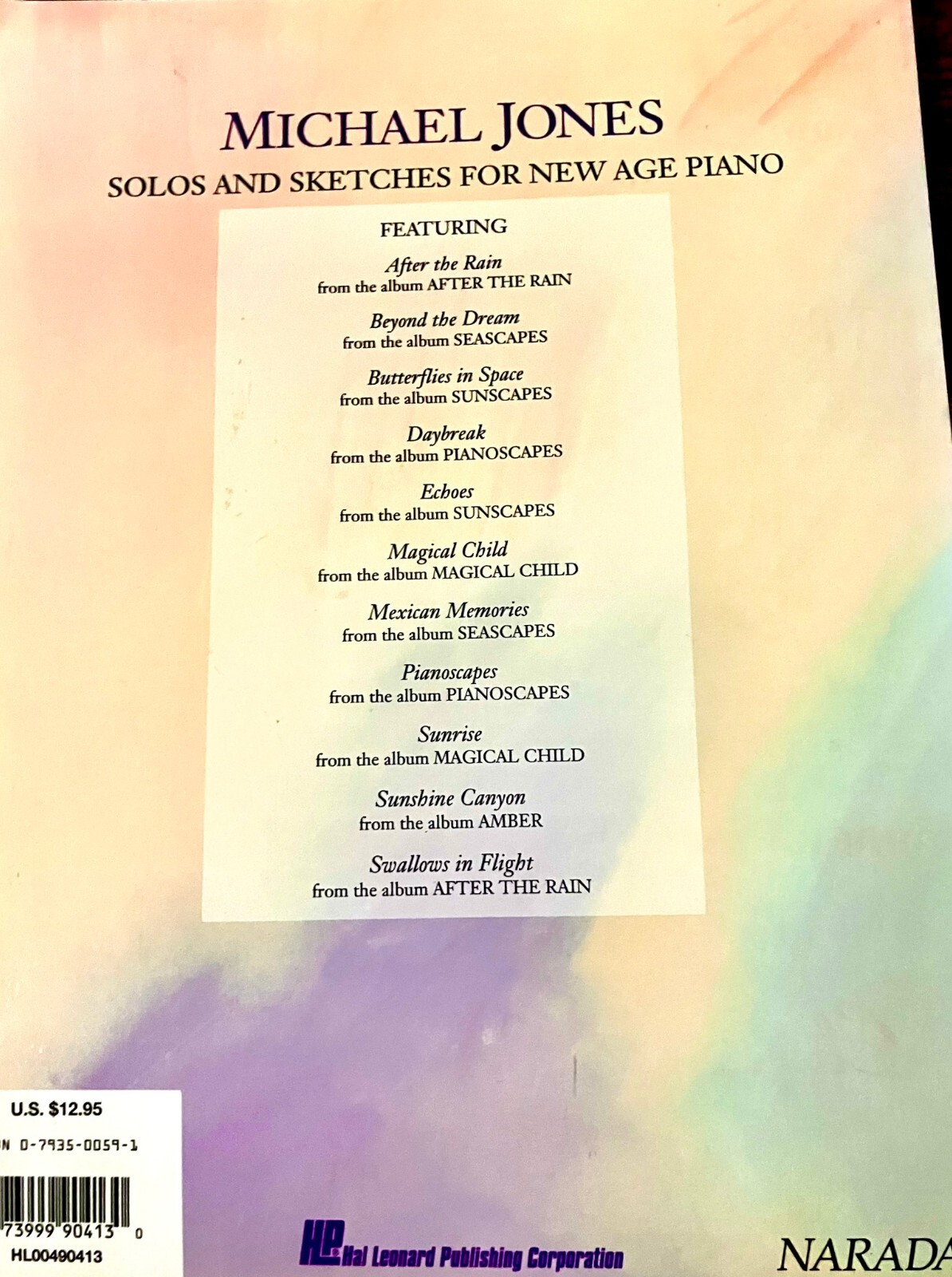 MICHAEL JONES: SOLOS AND SKETCHES FOR NEW AGE PIANO – Very Good