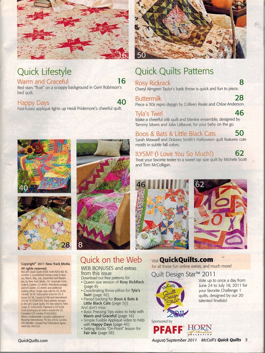 MCCALL’S QUICK QUILTS AUGUST/SEPTEMBER 2011, VOL. 16, NO. 5