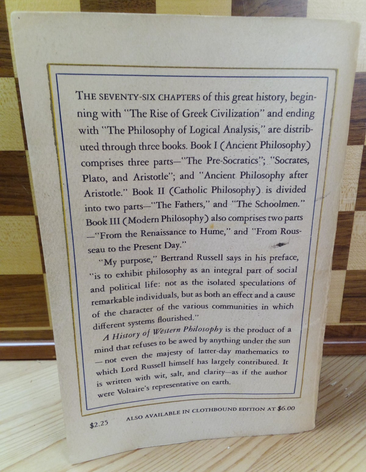 The History of Western Philosophy Bertrand Russell Paperback RARE 10th Printing