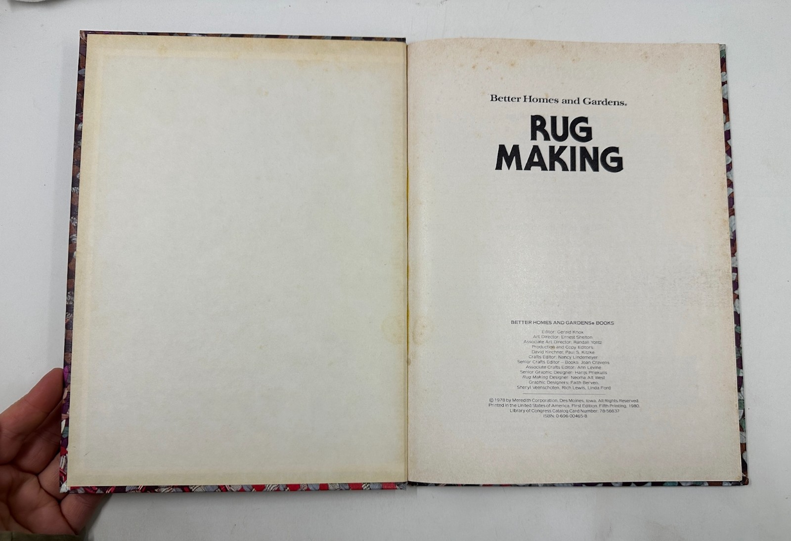 Better Homes and Gardens Rug Making Meredith Corp, 1978 HC VTG