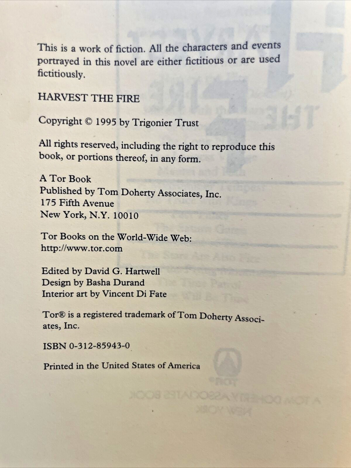 1st POL ANDERSON Harvest the Fire – Part of Harvest the Stars – VGC – FSH!