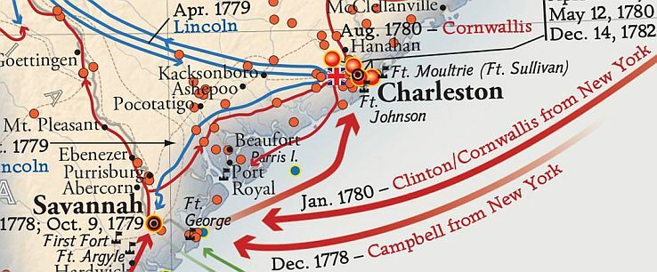 Battles of the Revolutionary War Map National Geographic Highly Detailed Map