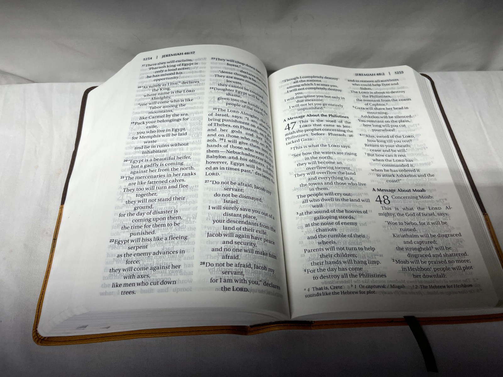 Holy Bible NIV Zondervan Italian Duo Tone Leather 2011 Large Print Yellow Brown
