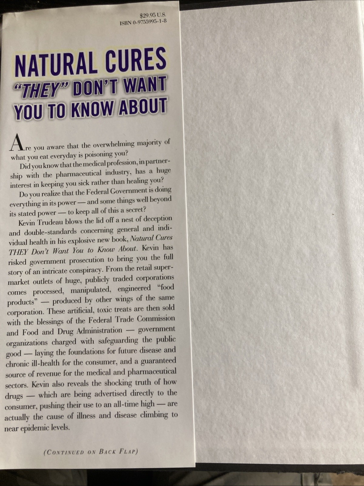 Natural Cures They Don’t Want You to Know About by Kevin Trudeau (2004,…