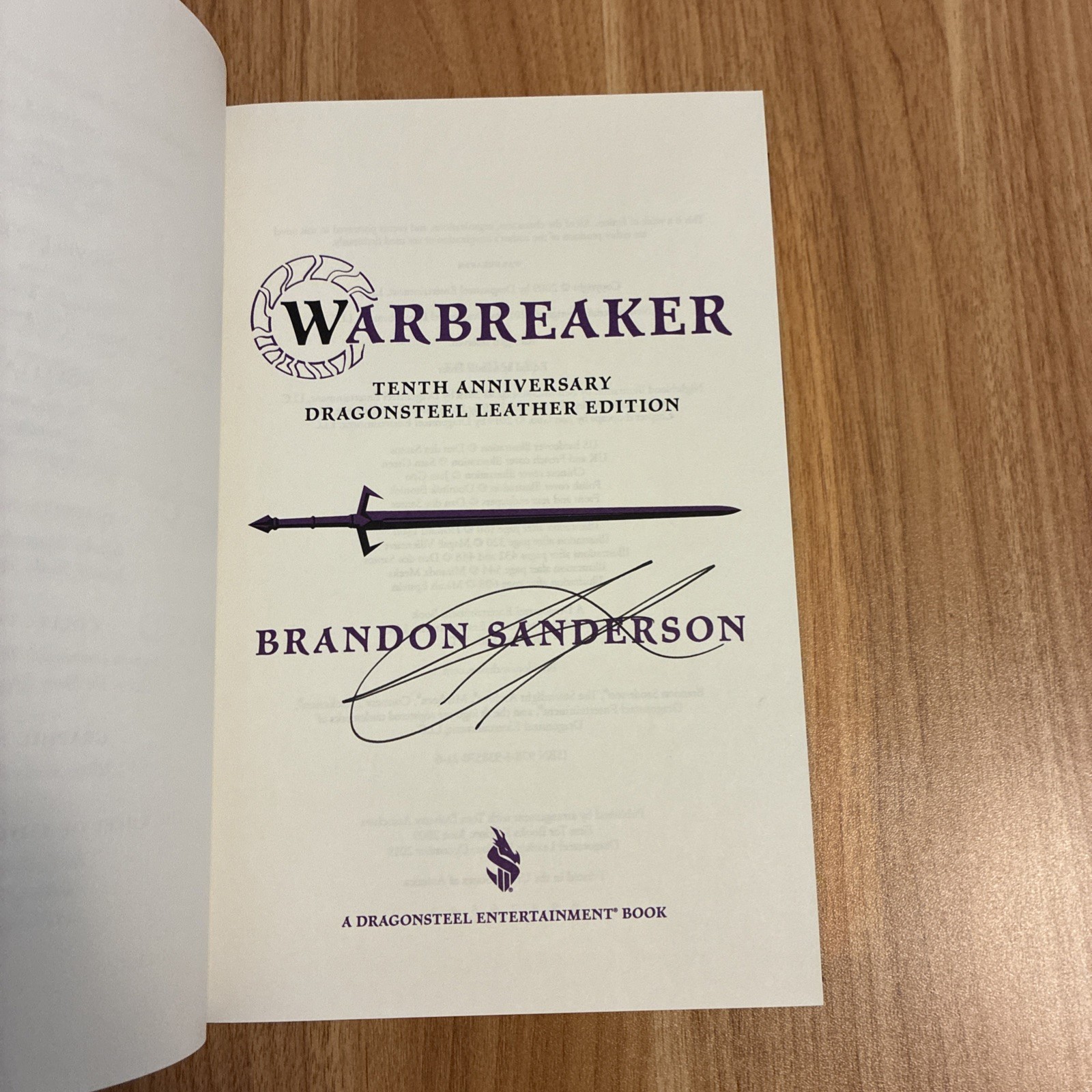 Warbreaker by Brandon Sanderson, SIGNED Dragonsteel Leatherbound Edition