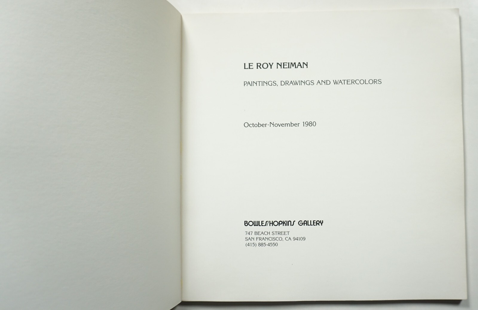 LeRoy Neiman: Paintings, Drawings and Watercolors 1980 Exhibition Catalog Art